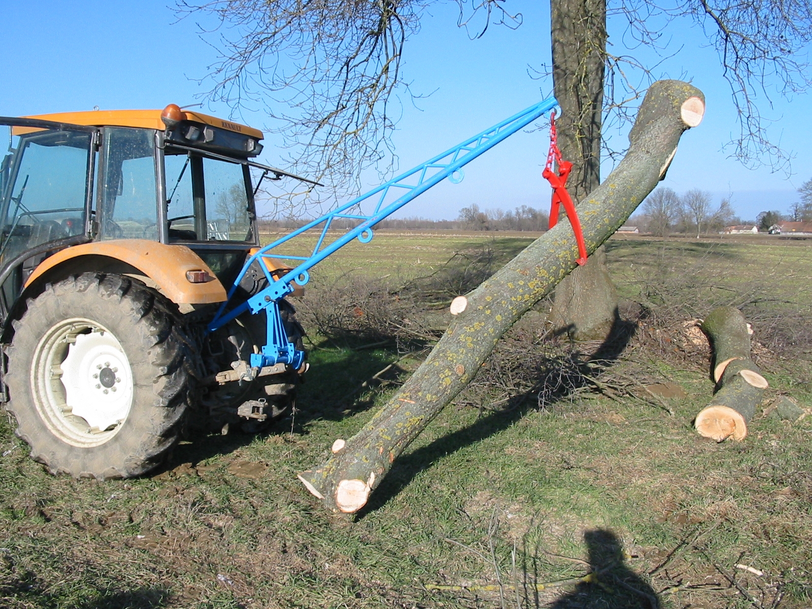 Poluga za drvo i škare